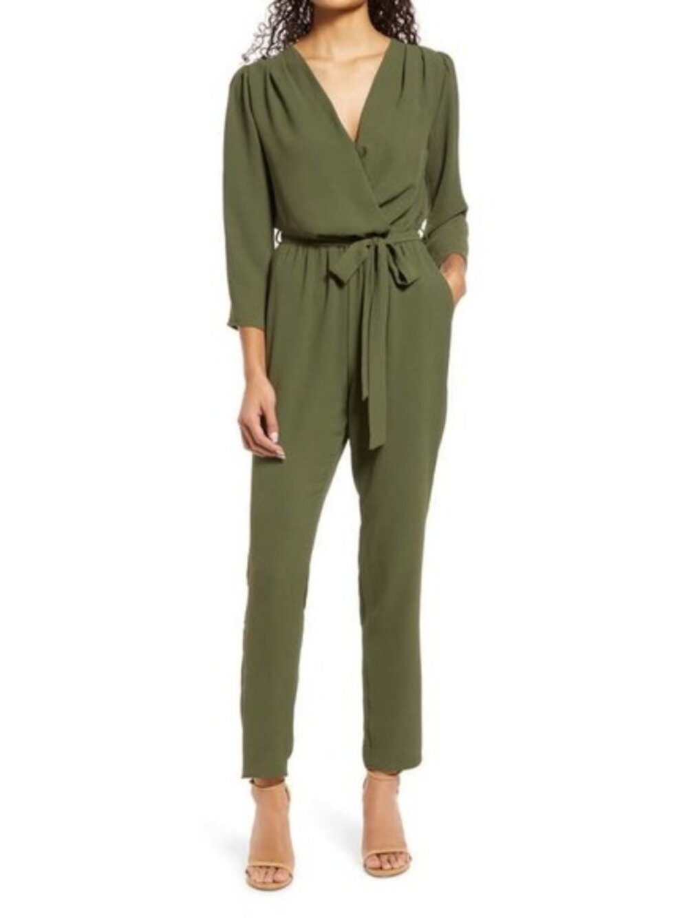 Fraiche By J Olive Green Jumpsuit Size M